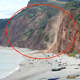 Na plažo zgrmelo kamenje, ljudje v oblaku prahu bežali v morje
