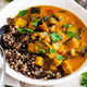 #recept Curry z jajčevci in paradižniki na kvinoji