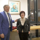 Portret Franca Ankersta v čitalnici radovljiške knjižnice
