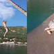Grozljivo! Pri skoku zgrešil morje in pristal na trdem betonu