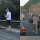 FOTO: Izstopanje iz vozil na avtocesti je smrtno nevarno, stoječa primorska avtocesta pozabila na to