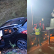 Zapeljal s ceste in pristal v potoku, sledilo reševanje